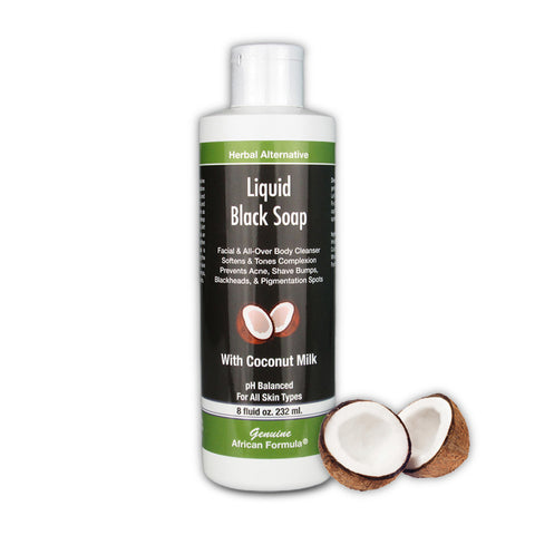 Liquid Black Soap with Coconut Milk 8oz